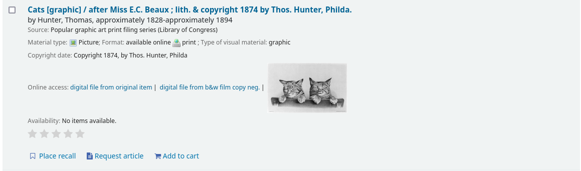 ओपेक में खोज परिणाम, 856 फ़ील्ड में से एक को लिस्टिंग में एक छवि के रूप में प्रदर्शित किया जाता है