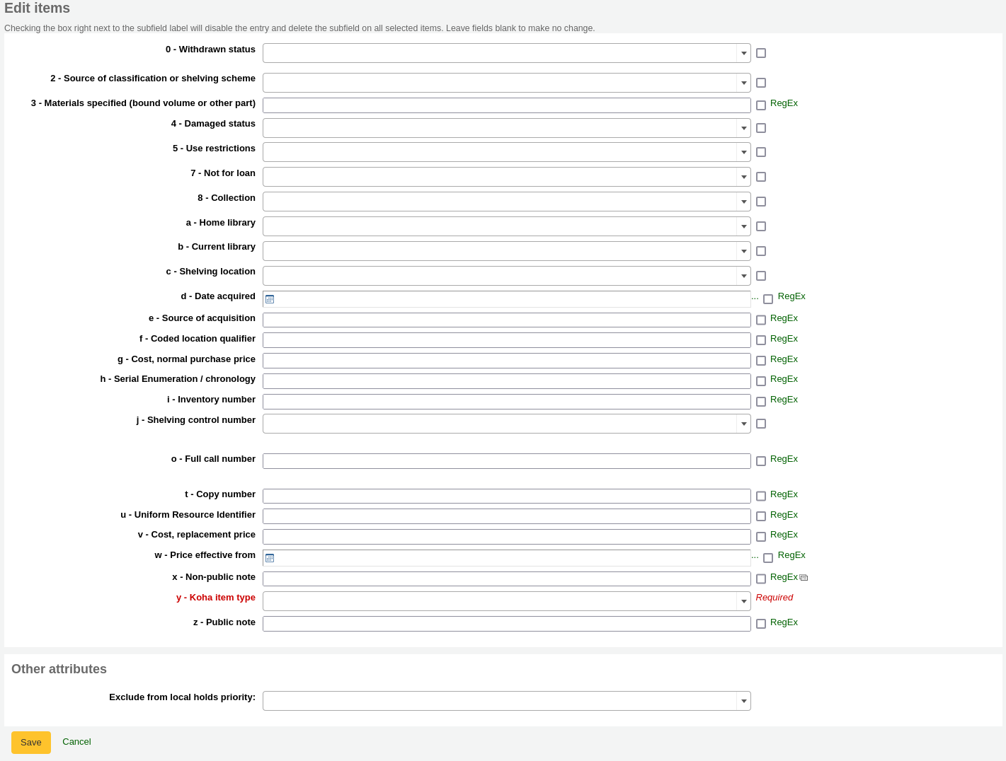 Form to edit item subfields in a batch