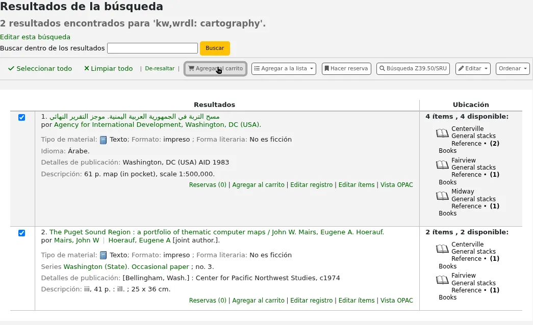 Add titles to cart from search results