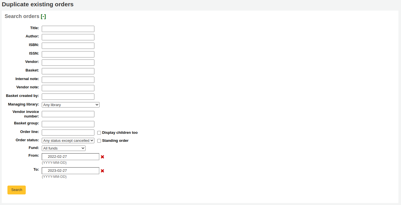 Recherche de doublon de commandes