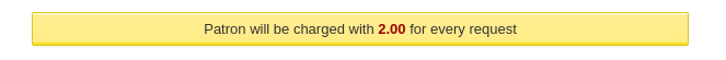 Warning message in the staff interface indicating the patron will be charged 2.00 for every article request