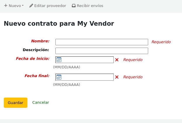 New contract form