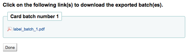 Link to a pdf for a card batch