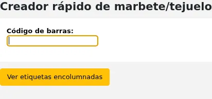 Quick spine label creator form