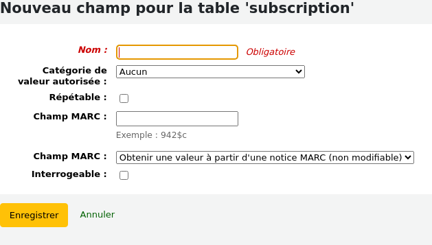 Add field form
