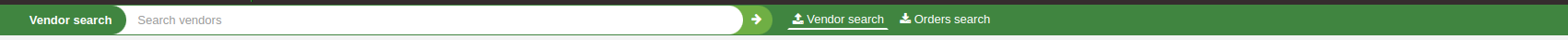 The search bar at the top of the page has two options in the acquisitions module, Vendor search and Orders search, this show the vendor search option