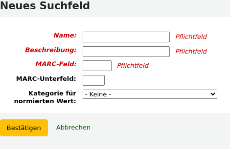 New item search field form