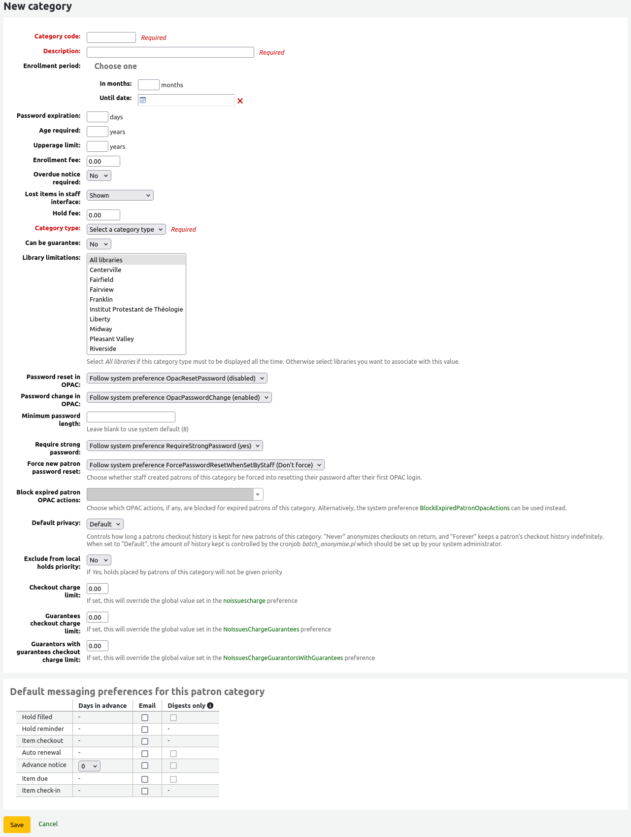 Formular für einen neuen Benutzertyp