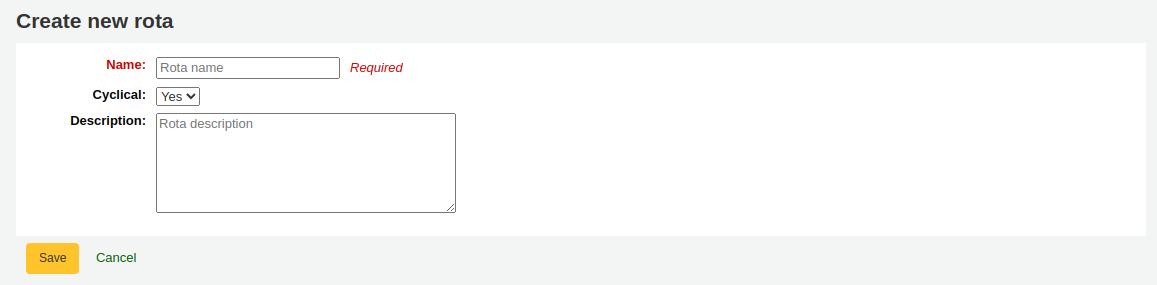 Formular für eine neue Bestandsrotation