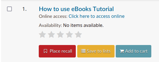 Beispiel einer benutzerdefinierten Seite „Tutorial zur Nutzung von eBooks“, als bibliographischer Datensatz katalogisiert