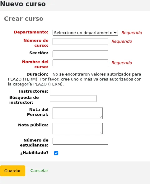 Add a new course