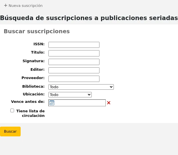 Serials advanced search form
