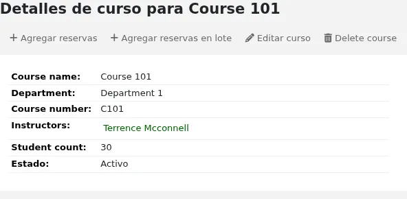 Course details