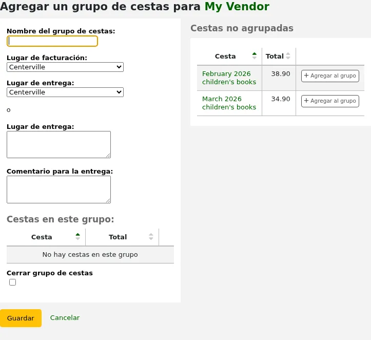 New basket group form