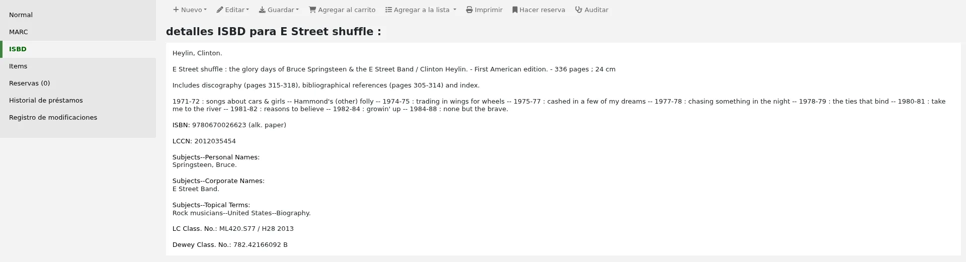 The ISDB tab and record view