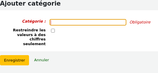 New authorized value category form