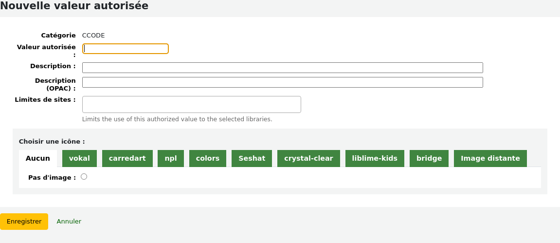 New authorized value form