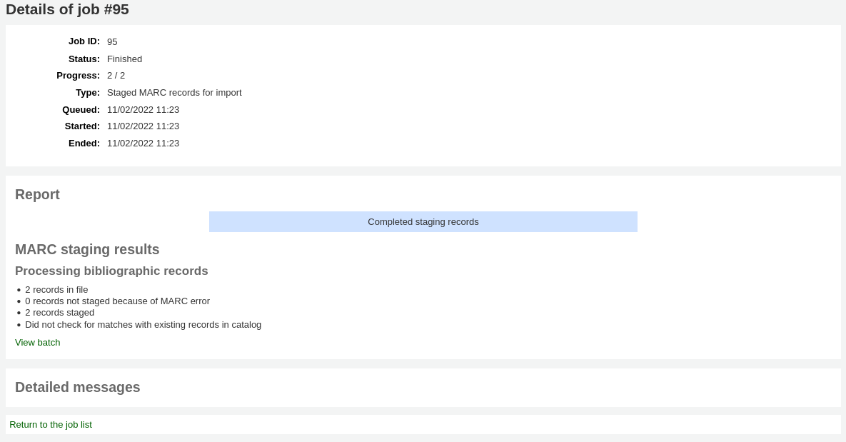 Details of record staging background job