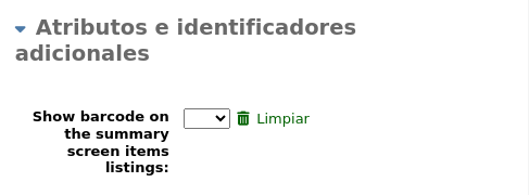 'Additional attributes' section of the patron form, there is one attribute called 'Department' with a drop-down menu, a subheading 'Additional ID', with another attribute called 'Employee #'