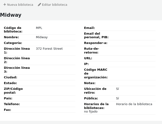 Library details page