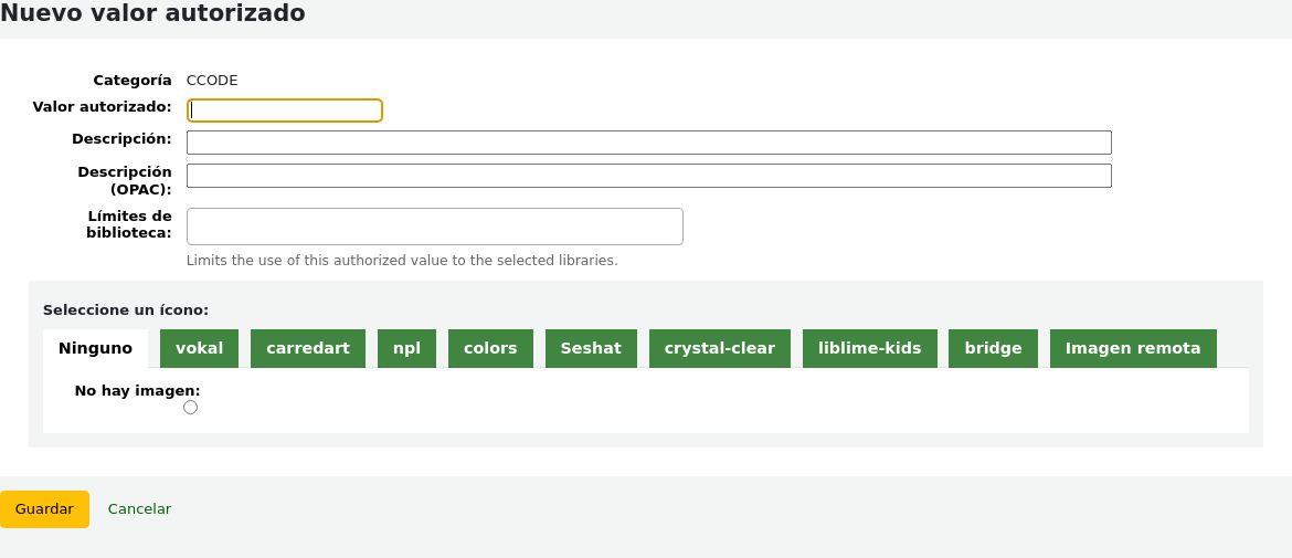 New authorized value form