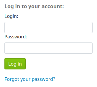 Under the login fields, there is a 'Forgot your password' link