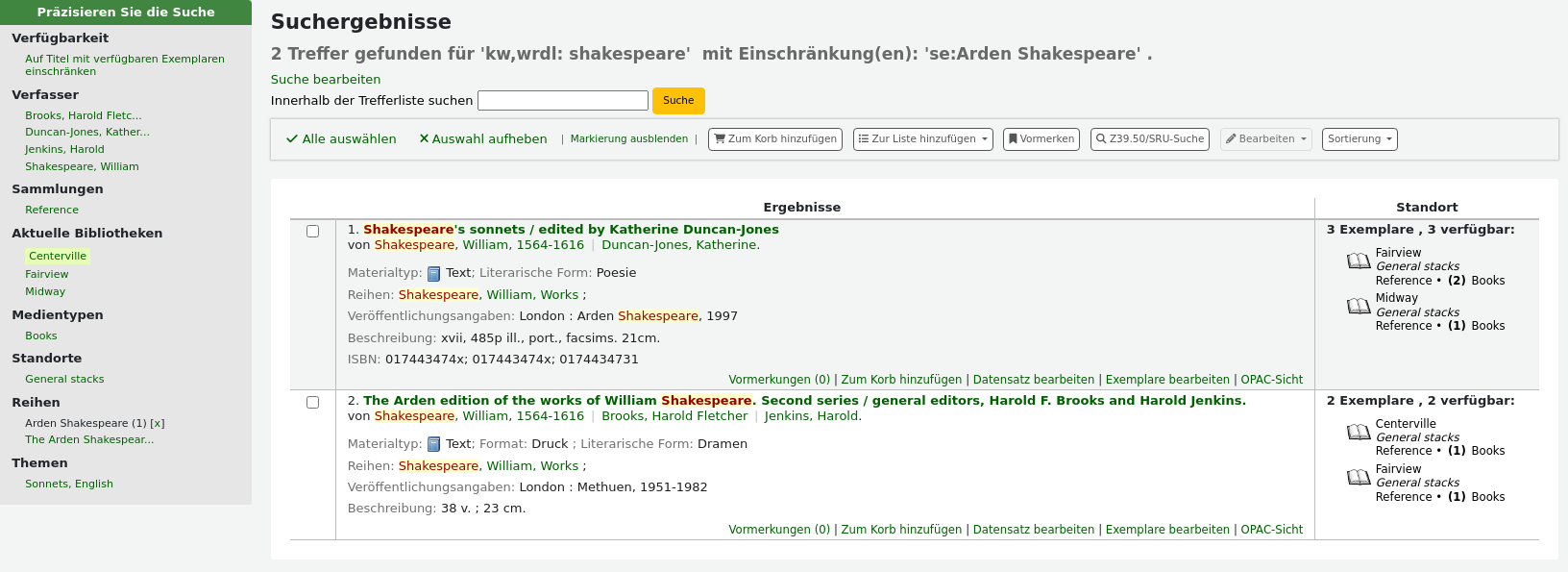 Anzeige der Suchergebnisse, 6 Ergebnisse gefunden für „shakespeare“