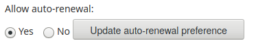 An option to update auto-renewal preferences