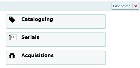 A small 'Last patron' button appears on the right side of the screen