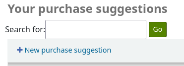 Il y a un lien 'Nouvelle suggestion d'achat' sous le titre de la page