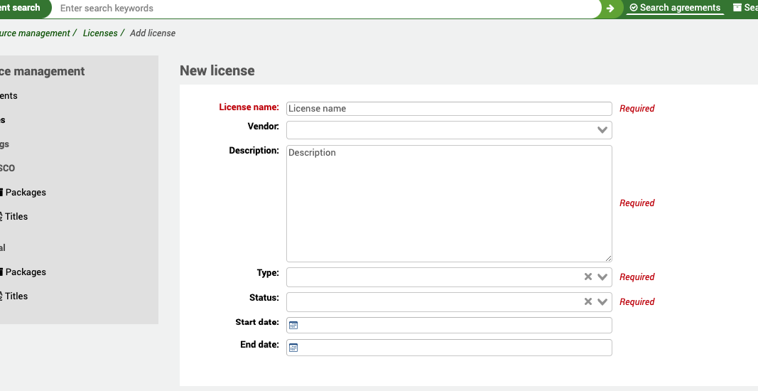 Formulaire de nouvelle Licence