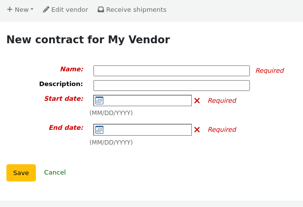 New contract form