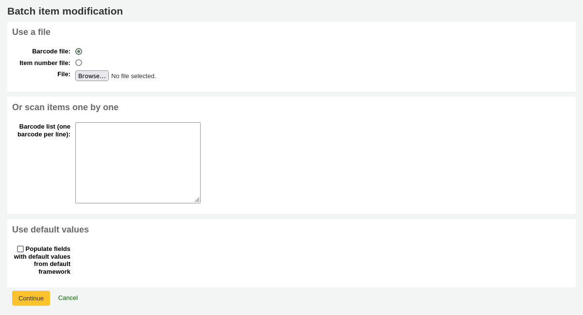 Form to edit items in batches