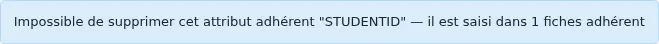 Message saying 'Could not delete patron attribute type "STAFFID" — it is in use by 1 patron records'