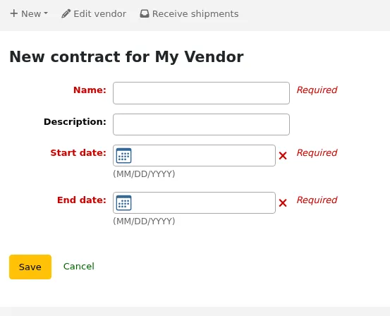 New contract form