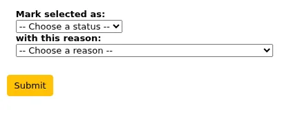 Text field to enter a reason for accepting or rejecting a purchase suggestion