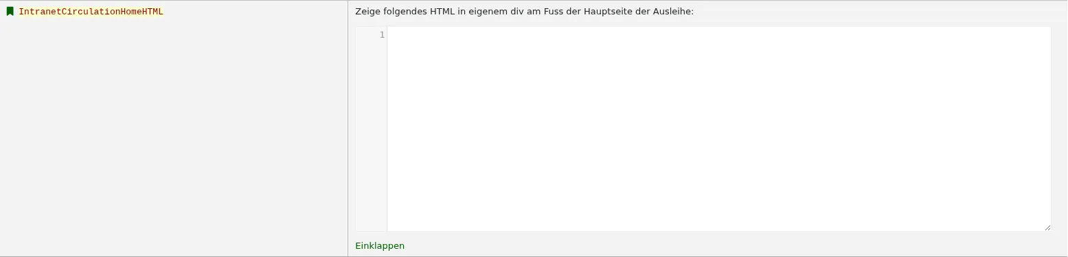 Der in IntranetCirculationHomeHTML eingegebene HTML-Code