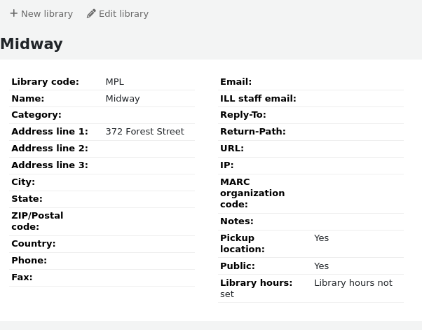 Library details page