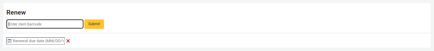 Text field to renew checked out items