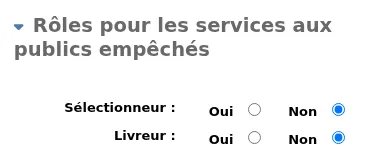 Zone 'Rôles du garant' dans le formulaire d'inscription
