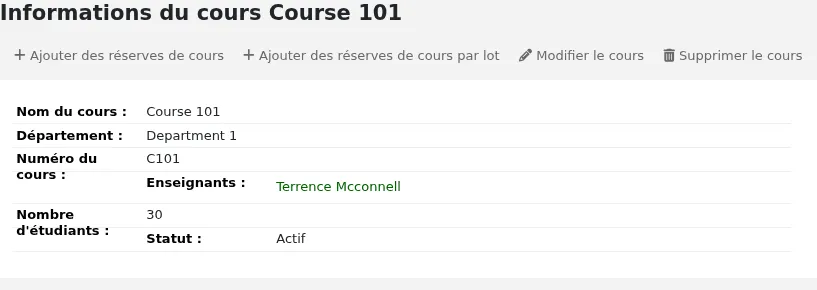 Détails d'un cours