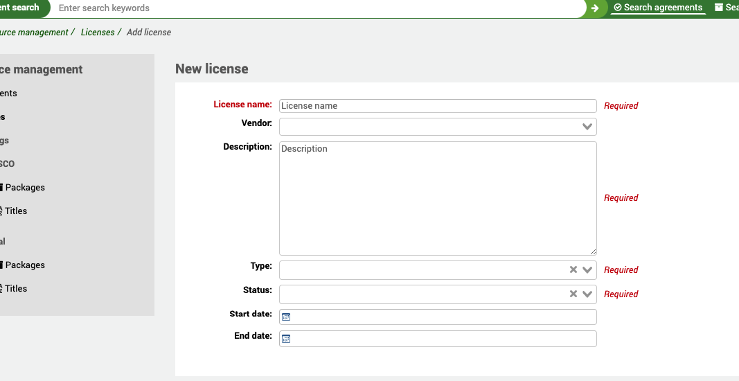 New license form