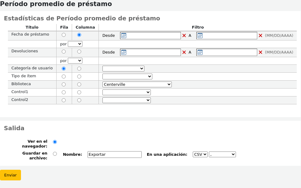 Wizard to generate report for average loan time, with options to select the report parameters (checkout date, patron category, item type...)