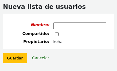New patron list form