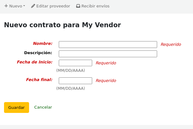 New contract form