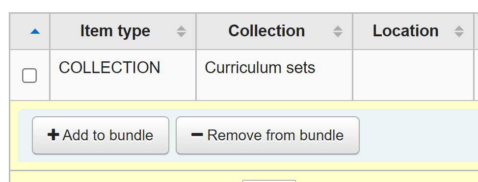 A section to manage the bundle is open under the bundle item, there are two buttons: 'Add to bundle' and 'Remove from bundle'